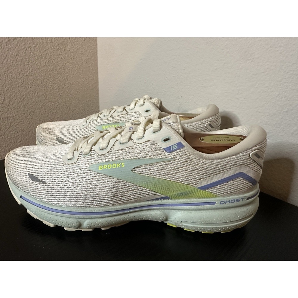 Brooks Ghost 15 Women's Running Shoes Size 8 B White Oyster Viola 1203801B130 - Picture 6 of 10